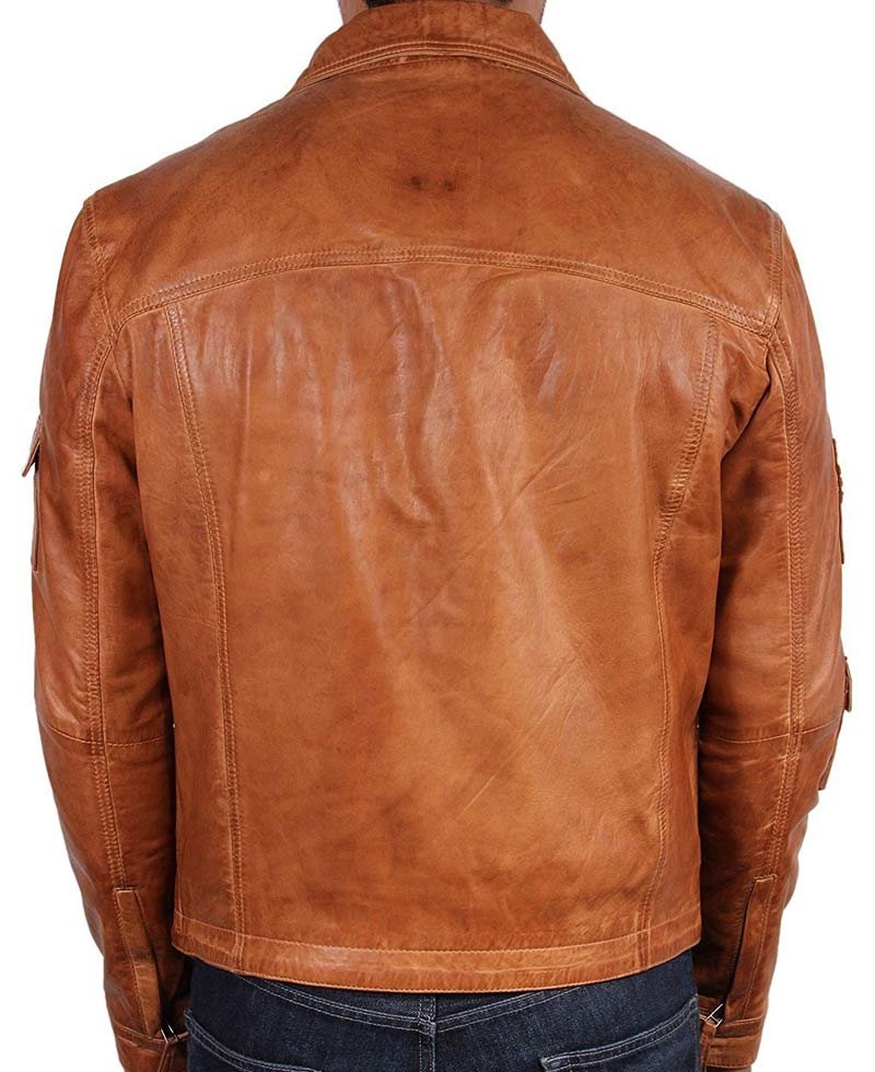 Men's Vintage Tan Brown Real Leather Jacket