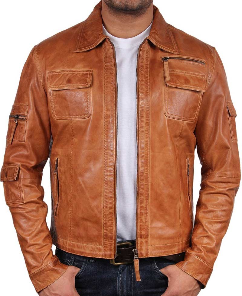 Men's Vintage Tan Brown Real Leather Jacket