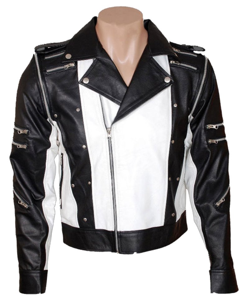 Michael Jackson Pepsi Ad Black and White Leather Jacket