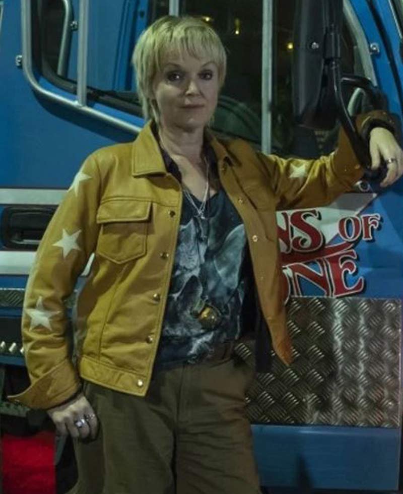Miranda Richardson Curfew Yellow Leather Jacket