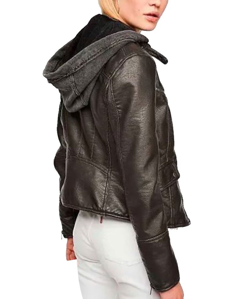 Daniela Ruah NCIS Los Angeles Leather Jacket with Hood