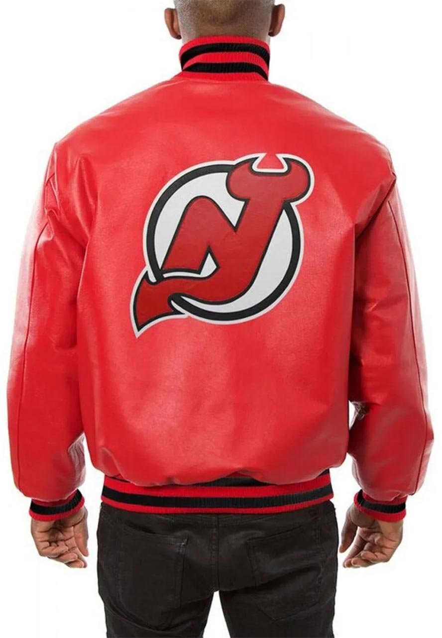 New Jersey Devils Red Leather Jacket