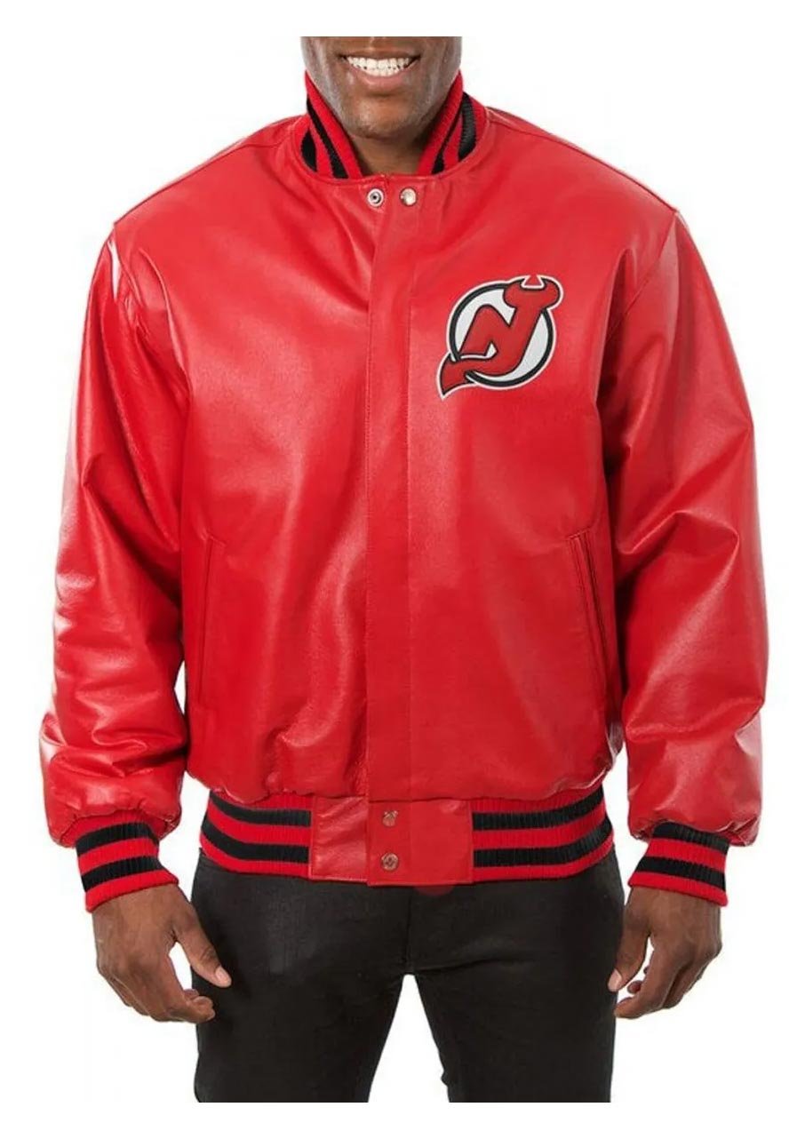 New Jersey Devils Red Leather Jacket