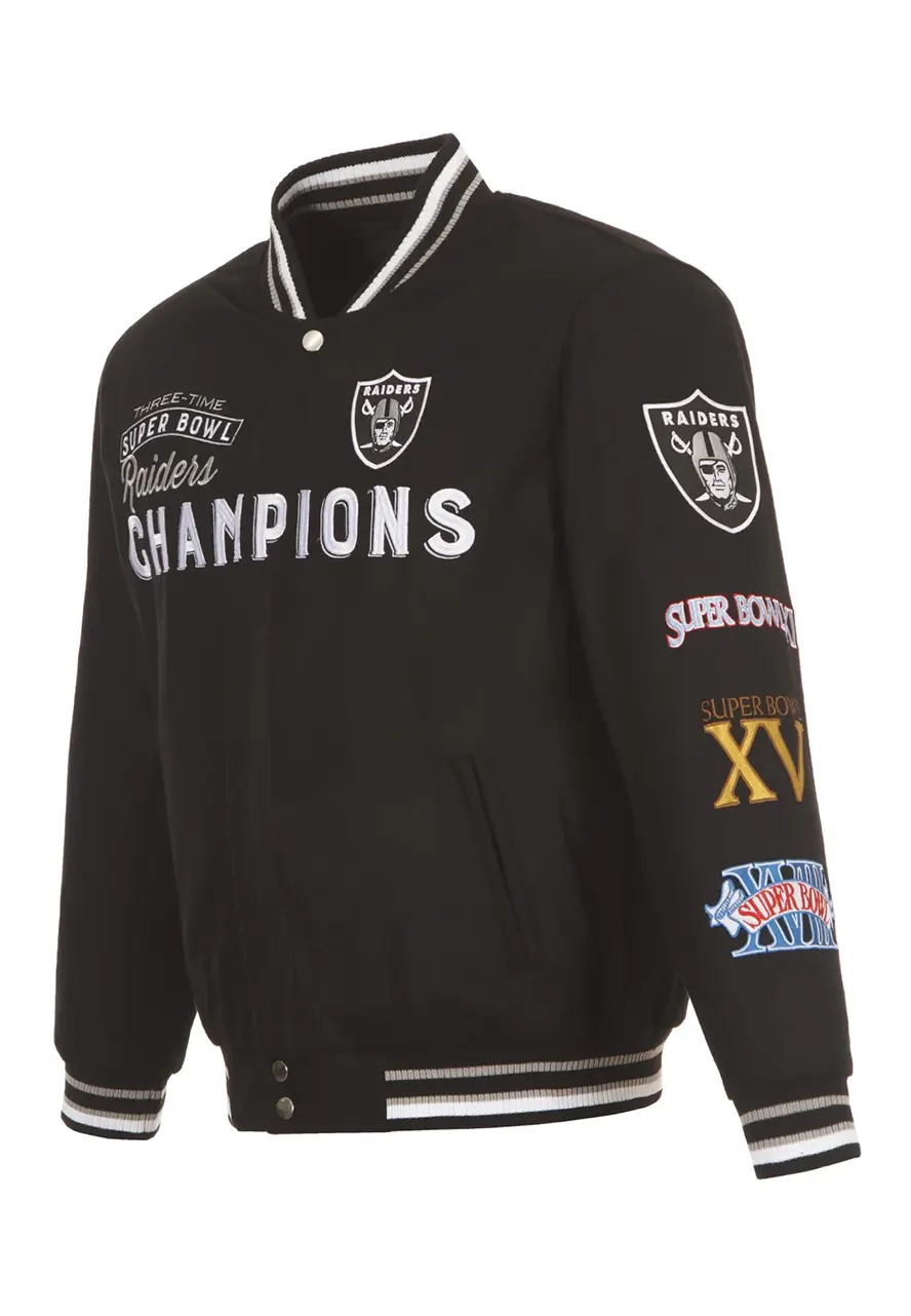 Oakland Raiders Black Contender Wool Jacket