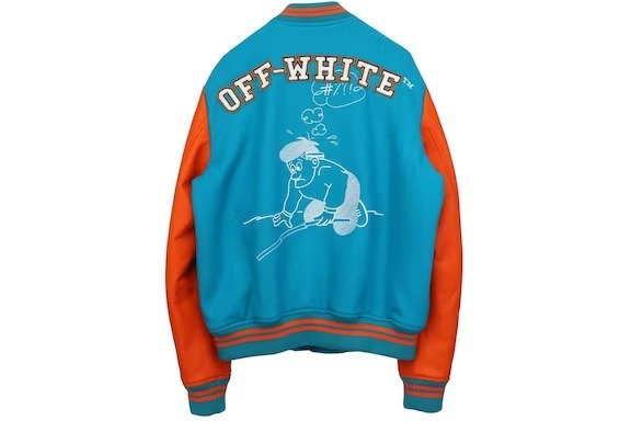 Off White 00 Leather Varsity Jacket