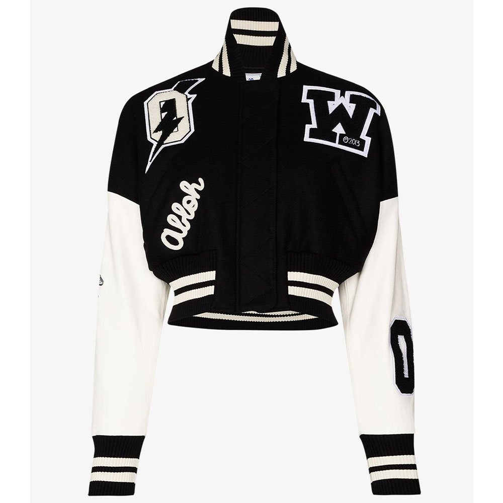 Off White Black and White Cropped Jacket