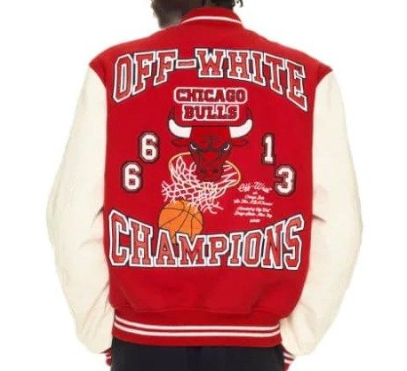 Off White Chicago Bulls Red Varsity Jacket