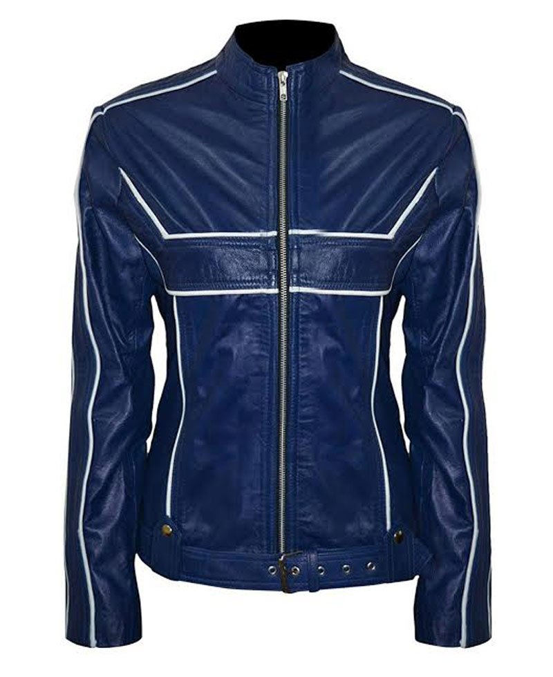 Once Upon a Time Emma Swan Blue Leather Jacket