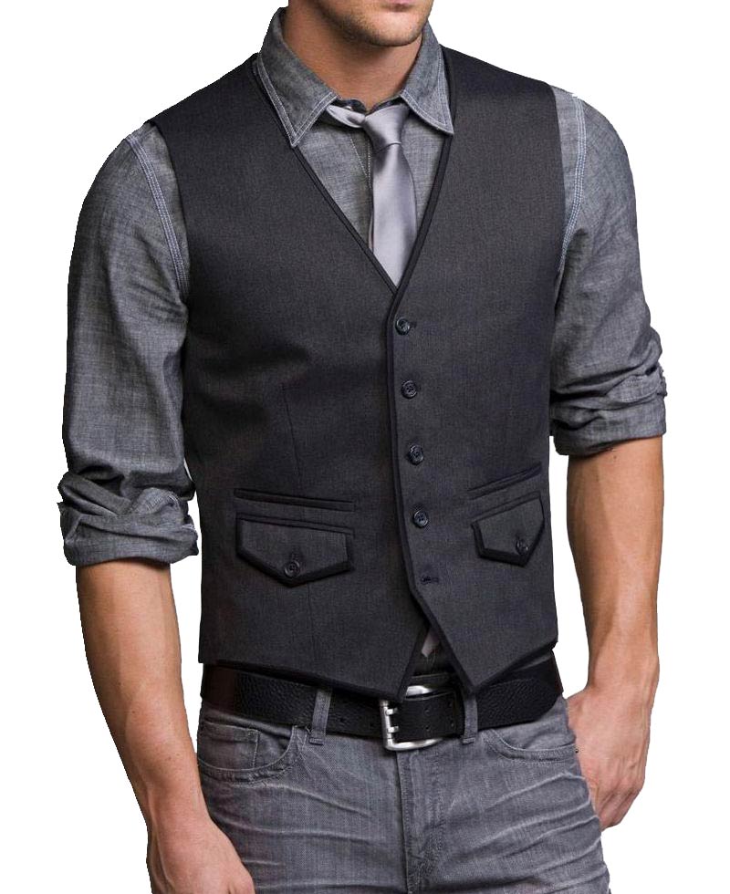 Men's Party Wear Grey Vest