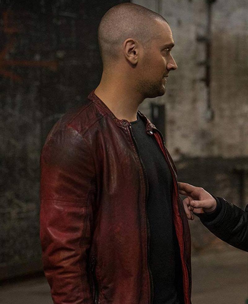 Power Aleksandar Popovic Red Waxed Leather Jacket