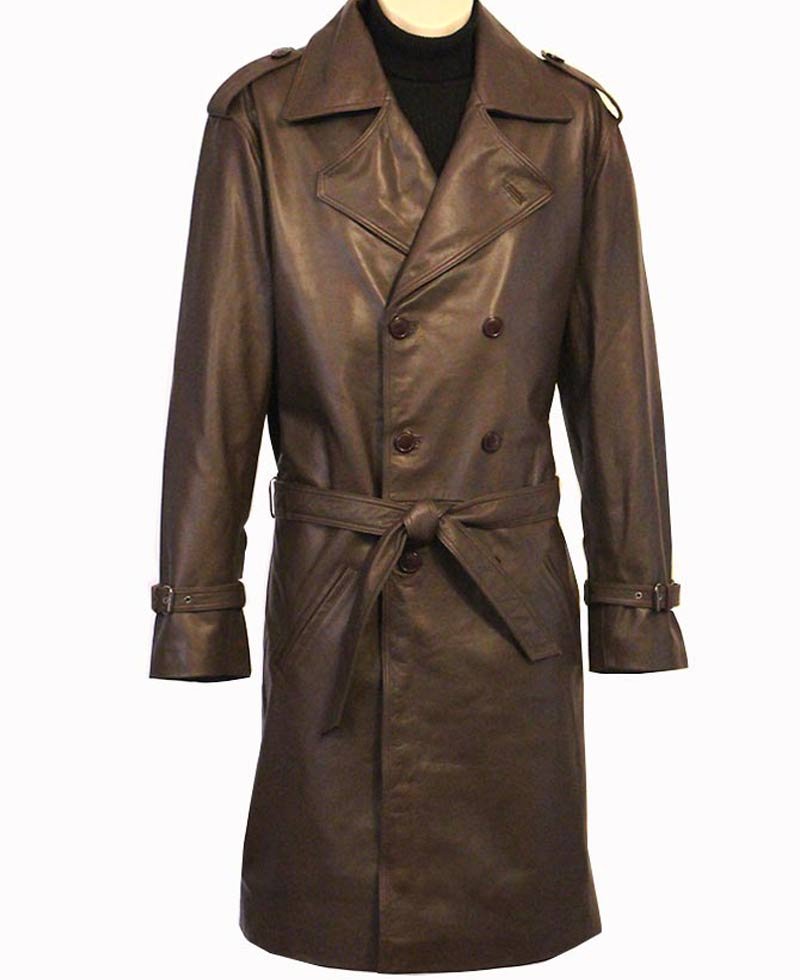Richard Roundtree Shaft Brown Leather Coat