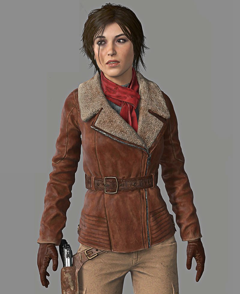 Rise of The Tomb Raider Brown Leather Jacket