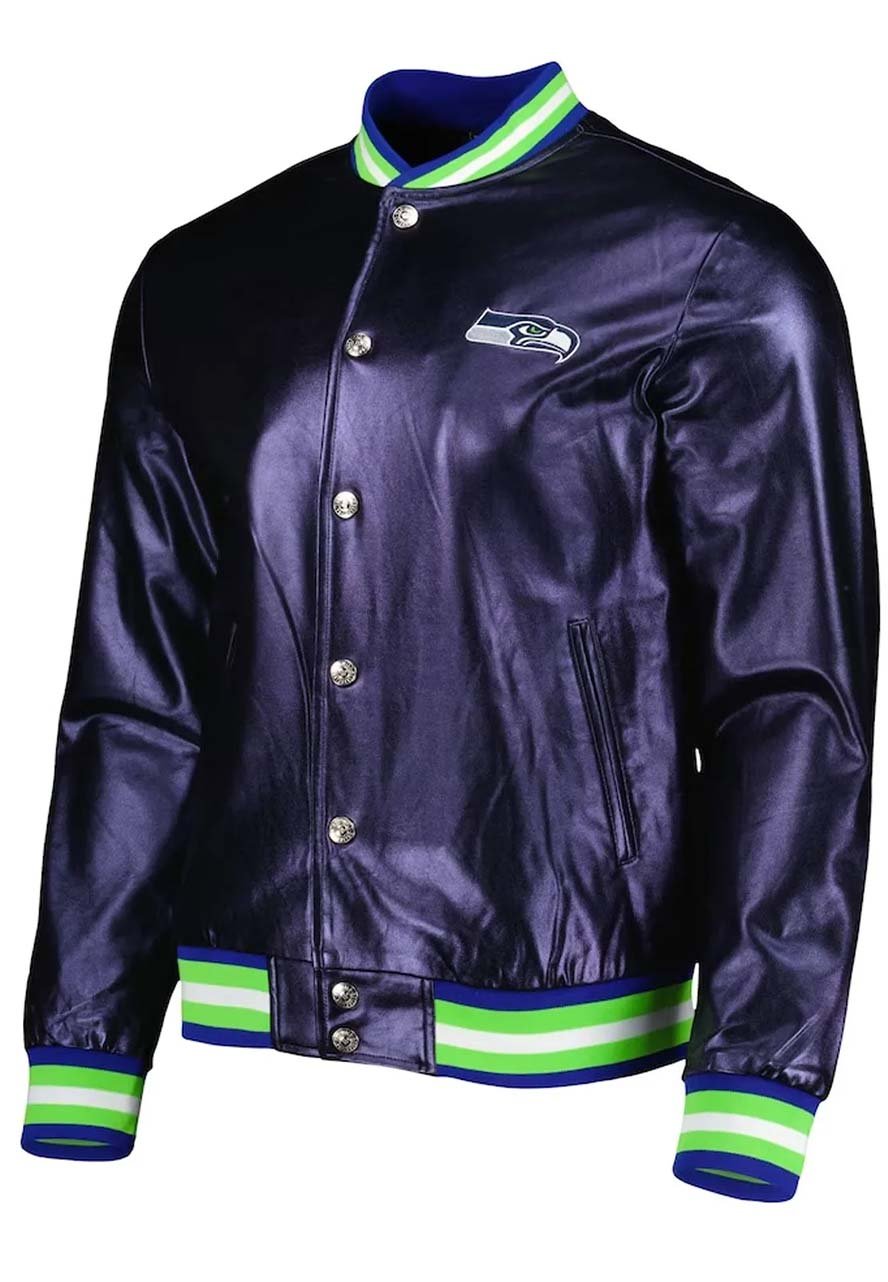 Seattle Seahawks Metallic Varsity Jacket