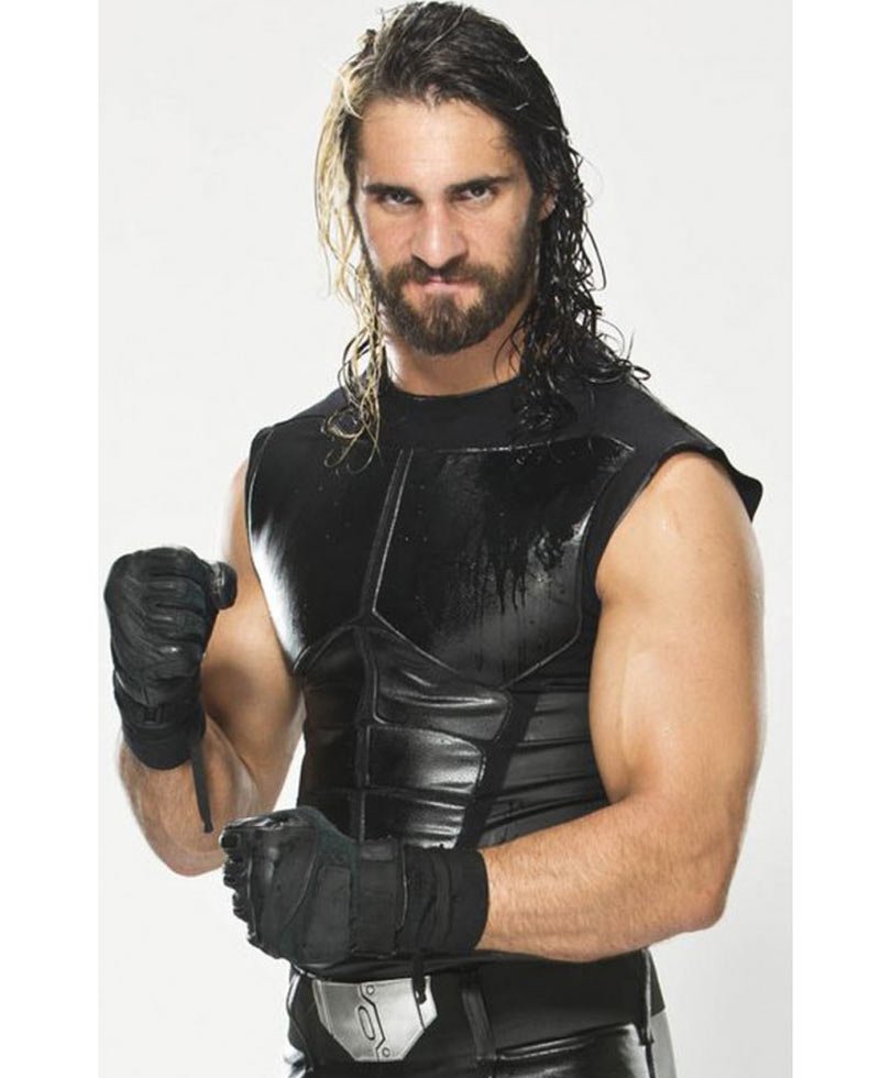WWE SmackDown Seth Rollins Black Leather Vest 