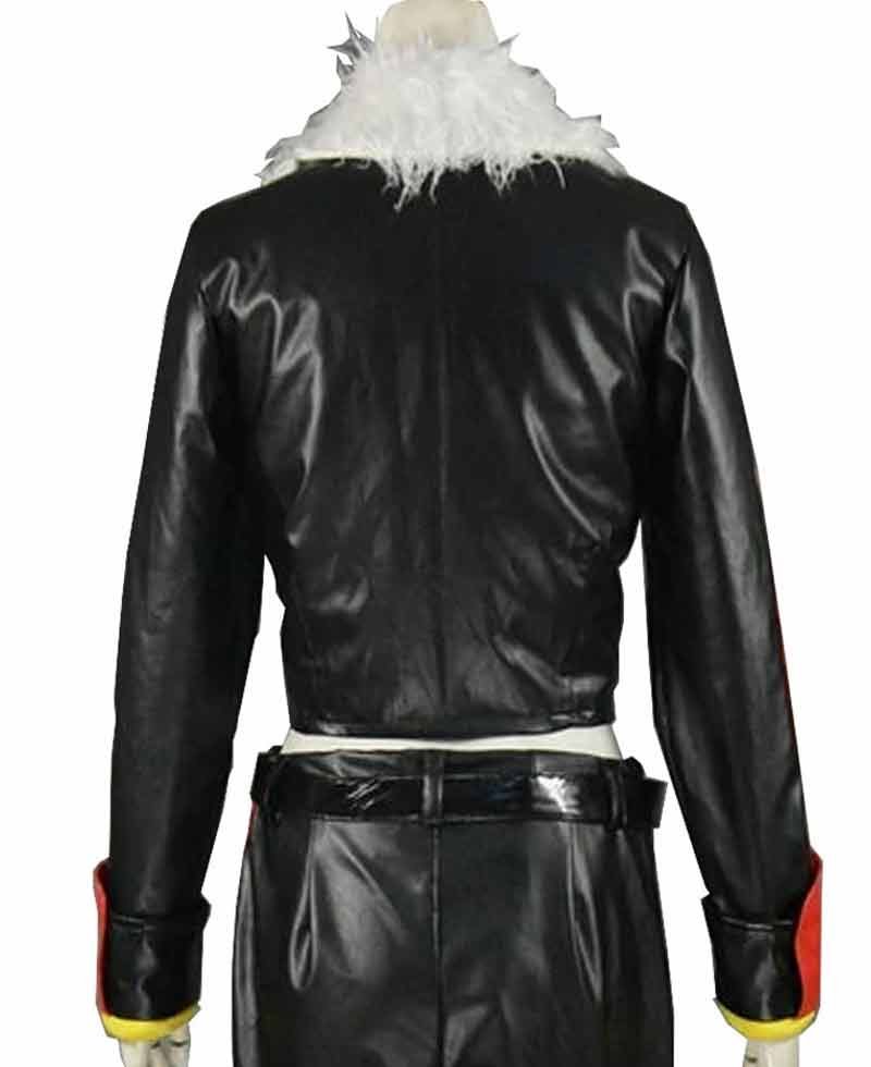 Shadow The Hedgehog Leather Jacket with Fur Collar