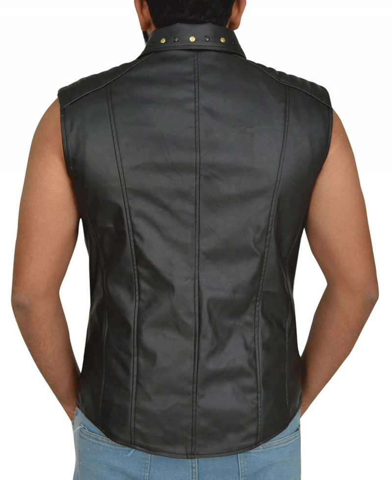 Shinsuke Nakamura Asymmetrical Black Leather Vest