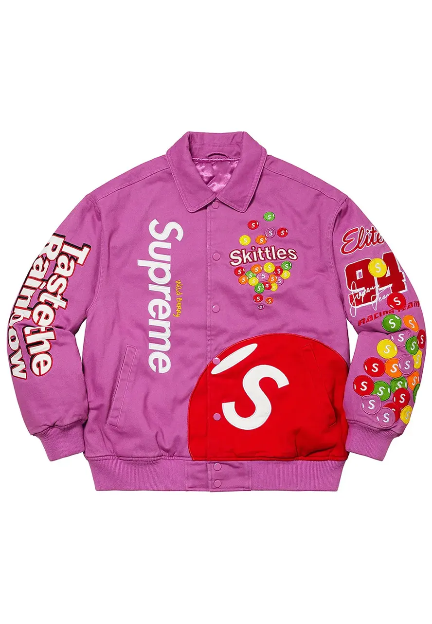 Skittle Supreme Pink Varsity Jacket