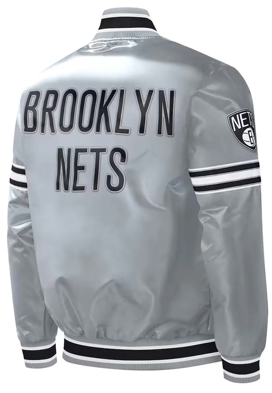 Slider Brooklyn Nets Gray Varsity Jacket