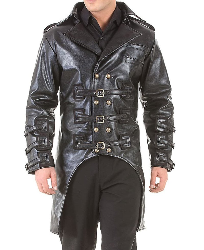 Steampunk Punk Post Apocalyptic Leather Coat