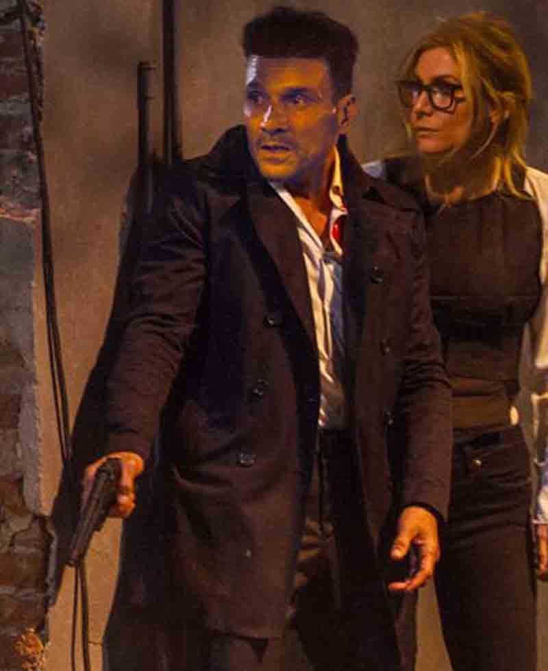 The Purge Election Frank Grillo Black Peacoat