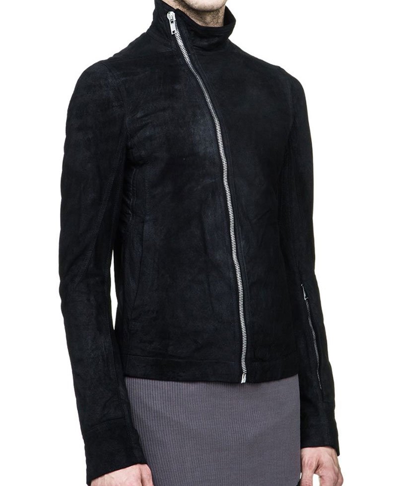 Tommy Egan Power Asymmetrical Black Suede Jacket
