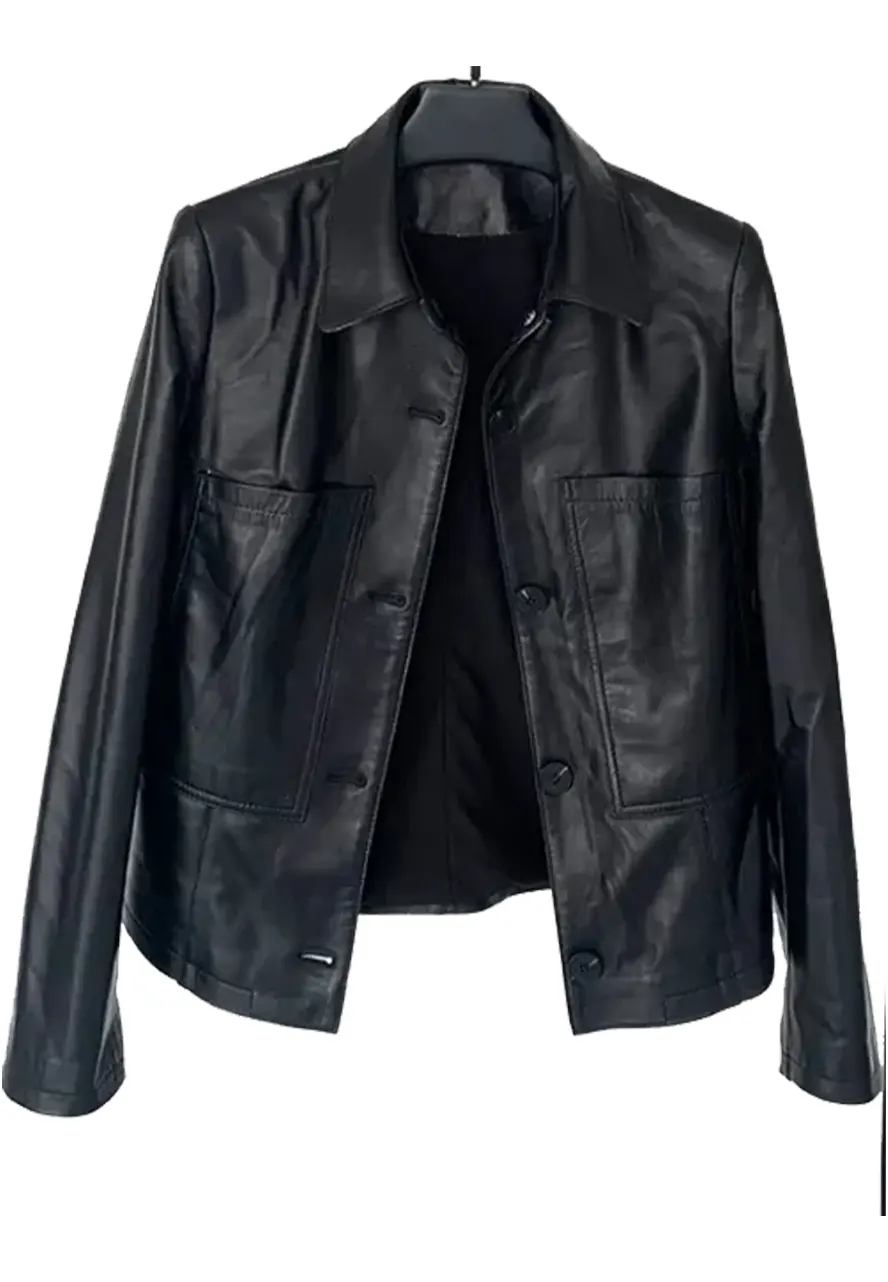 Upgraded 2024  Ana Black Leather Jacket
