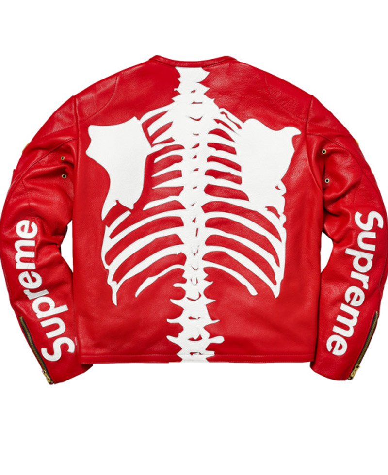 Men's Skeleton Red Vanson Leather Jacket