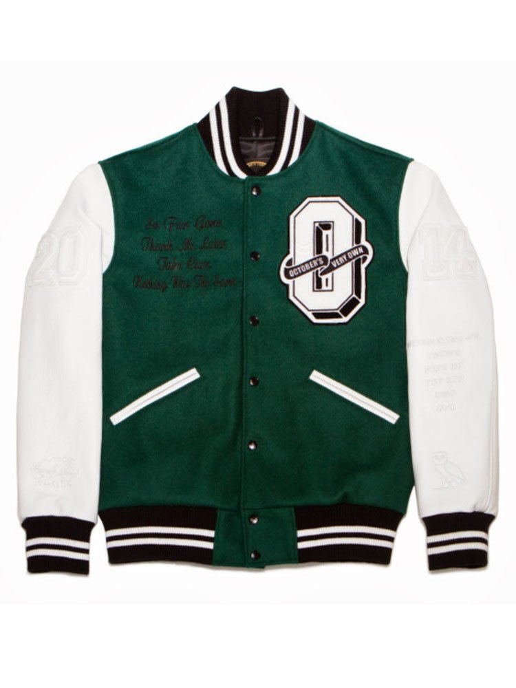 White and Green Varsity Jacket