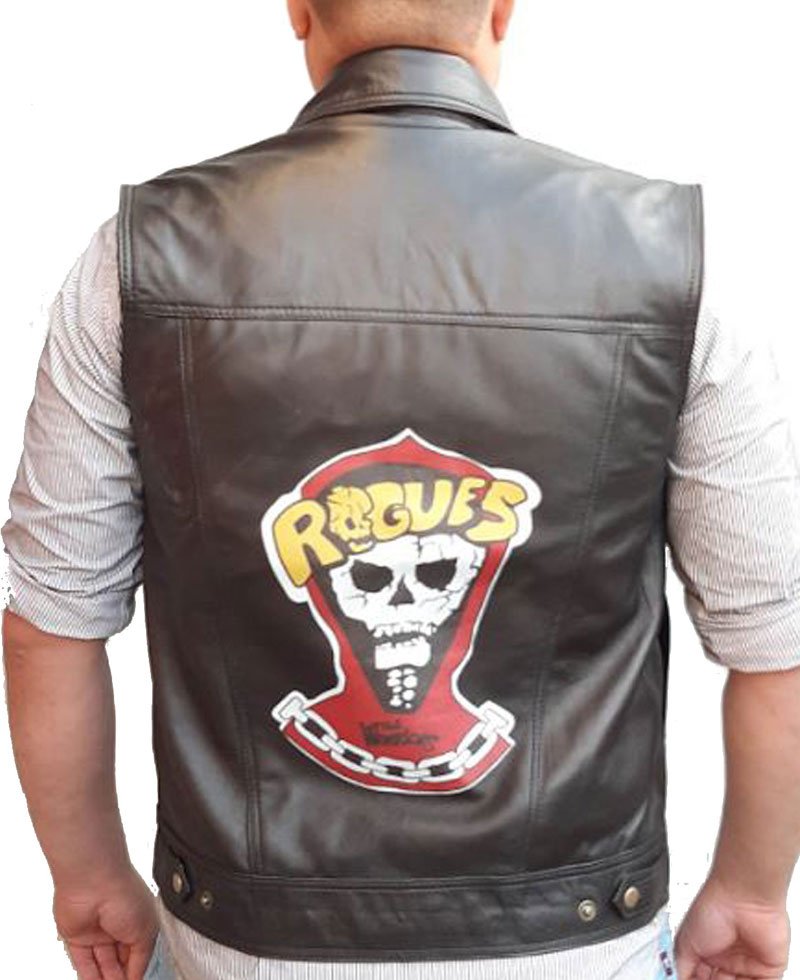 Rogues The Warriors Black Leather Vest
