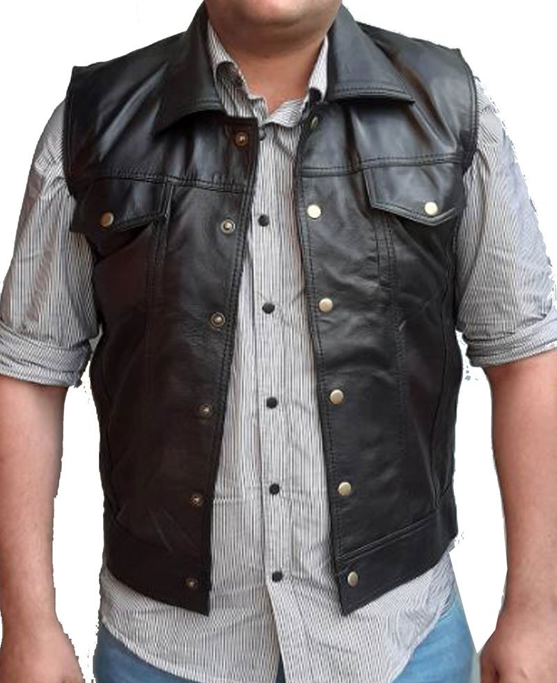 Rogues The Warriors Black Leather Vest