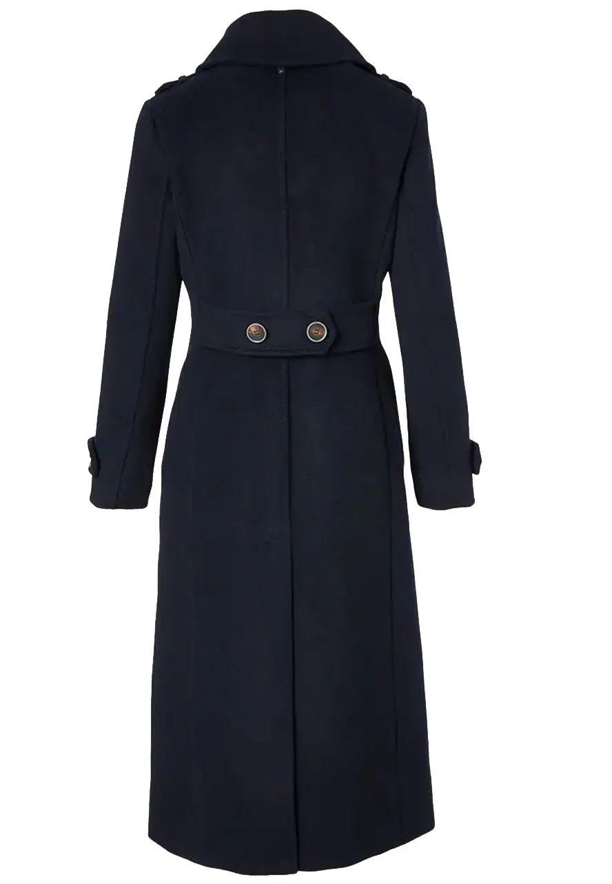 Women’s Double Face Elodie Military Navy Blue Coat