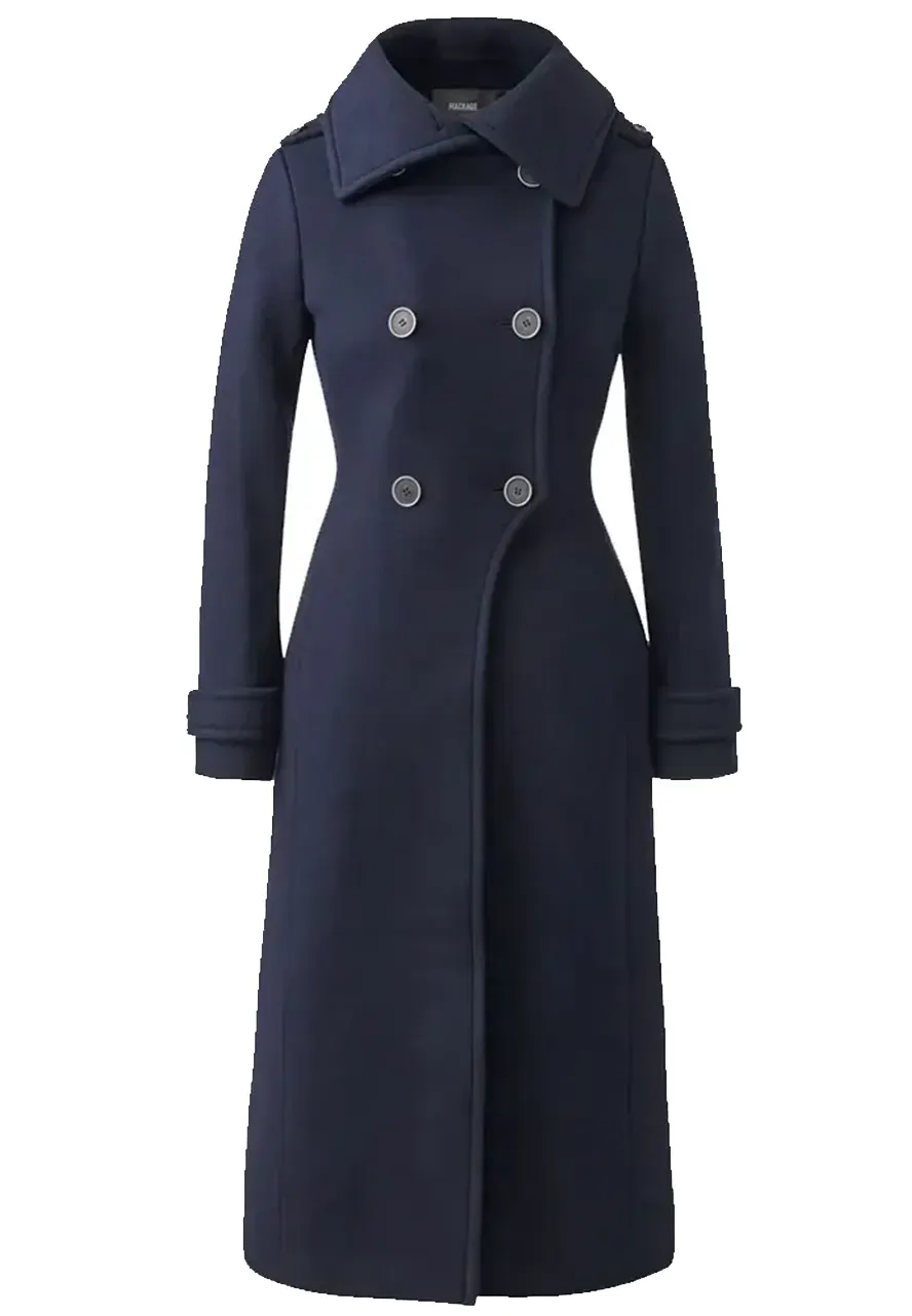 Women’s Double Face Elodie Military Navy Blue Coat