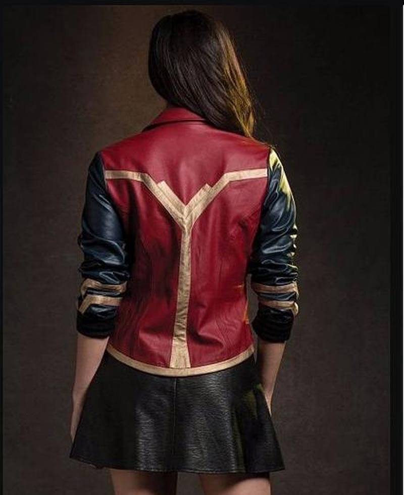 Wonder Woman Asymmetrical Zipper Leather Jacket