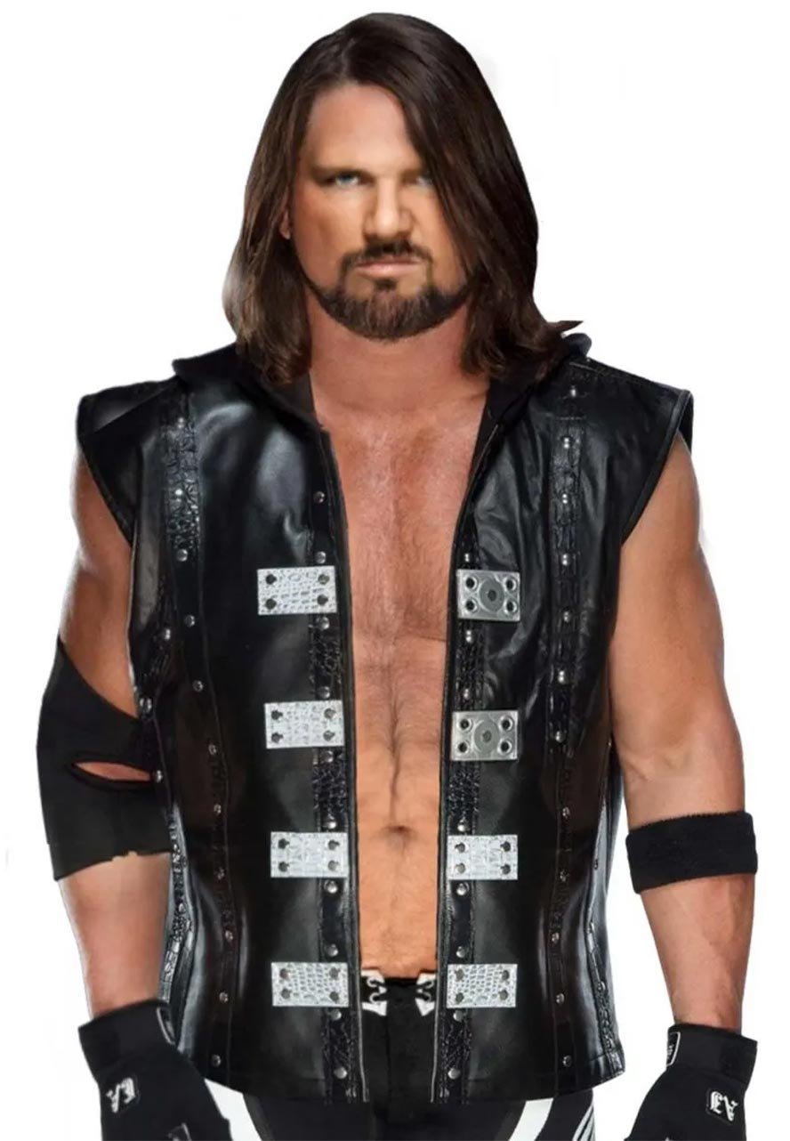 WWE AJ Styles Studded Hooded Vest