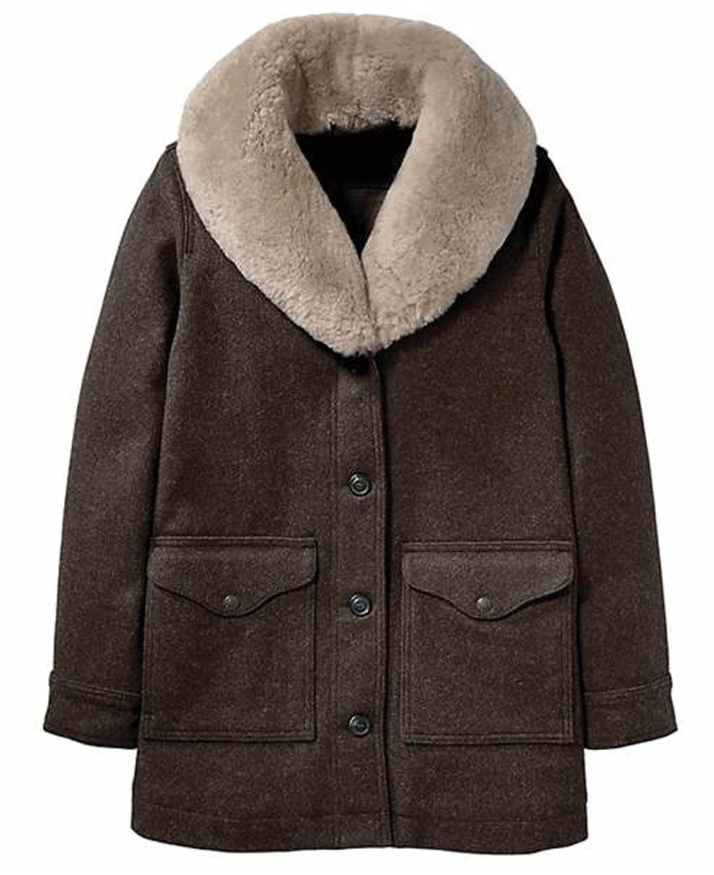 Yellowstone Kelly Reilly Fur Shawl Collar Coat