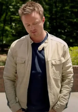 aaron paul need for speed white leather jacket