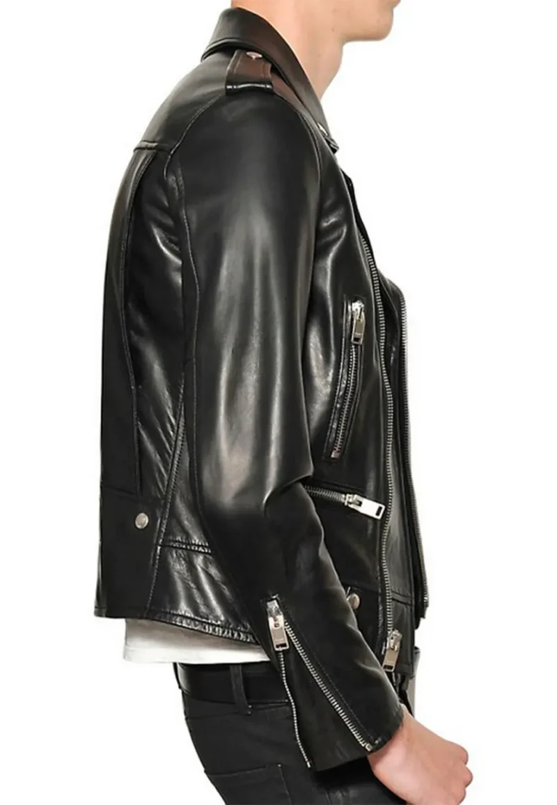 adam black leather jacket