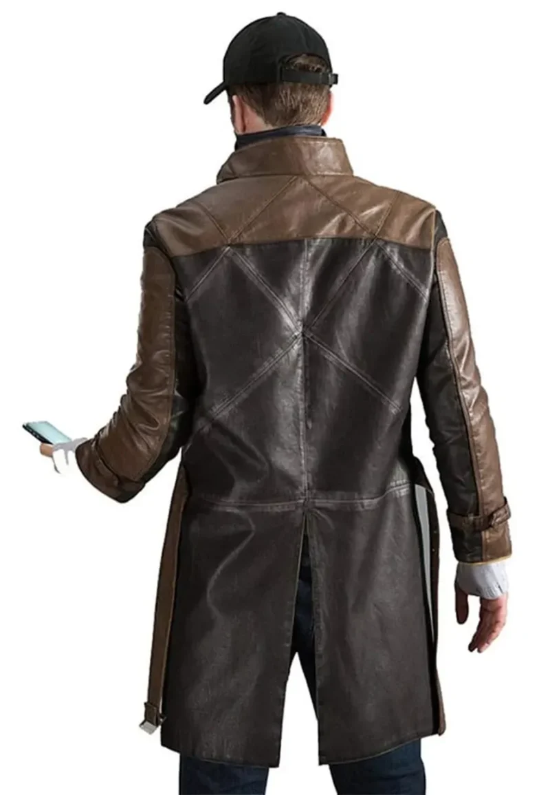 aiden pearce leather coat