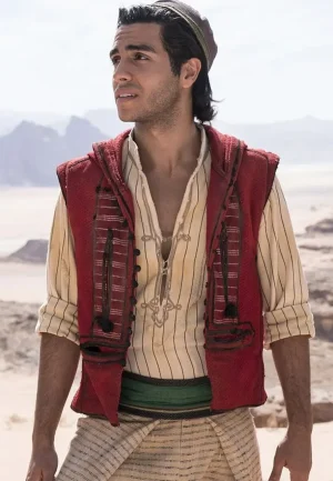 aladdin red hooded vest
