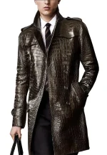 alligator double breasted coat