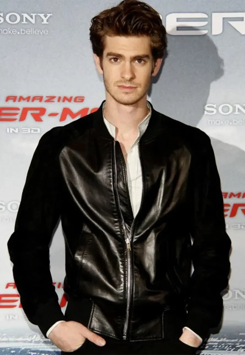 andrew-garfield-black-suede-sleeves-jacket andrew garfield black suede sleeves jacket
