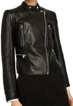arrow dinah drake padded leather jacket