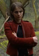 arrow season 5 willa holland suede biker jacket