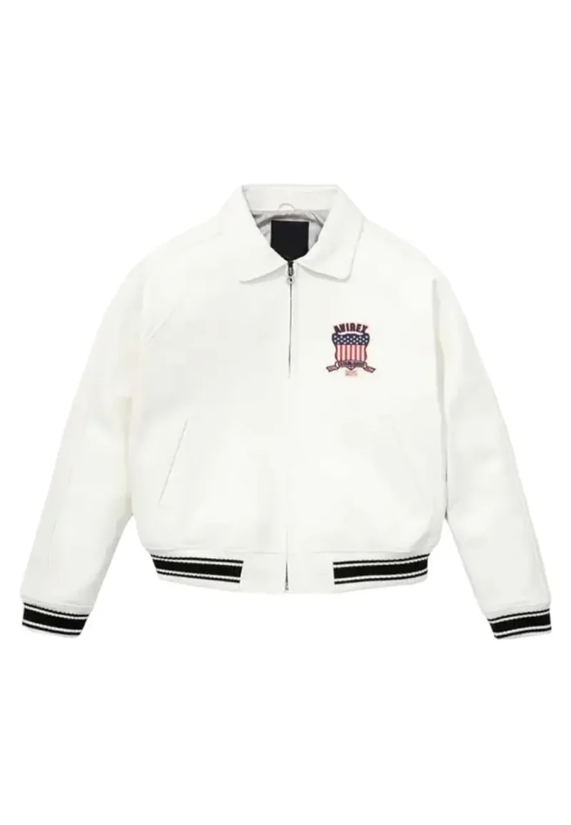 avirex white leather jacket
