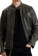 banana republic black leather jacket