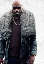 black and blue mike black leather coat