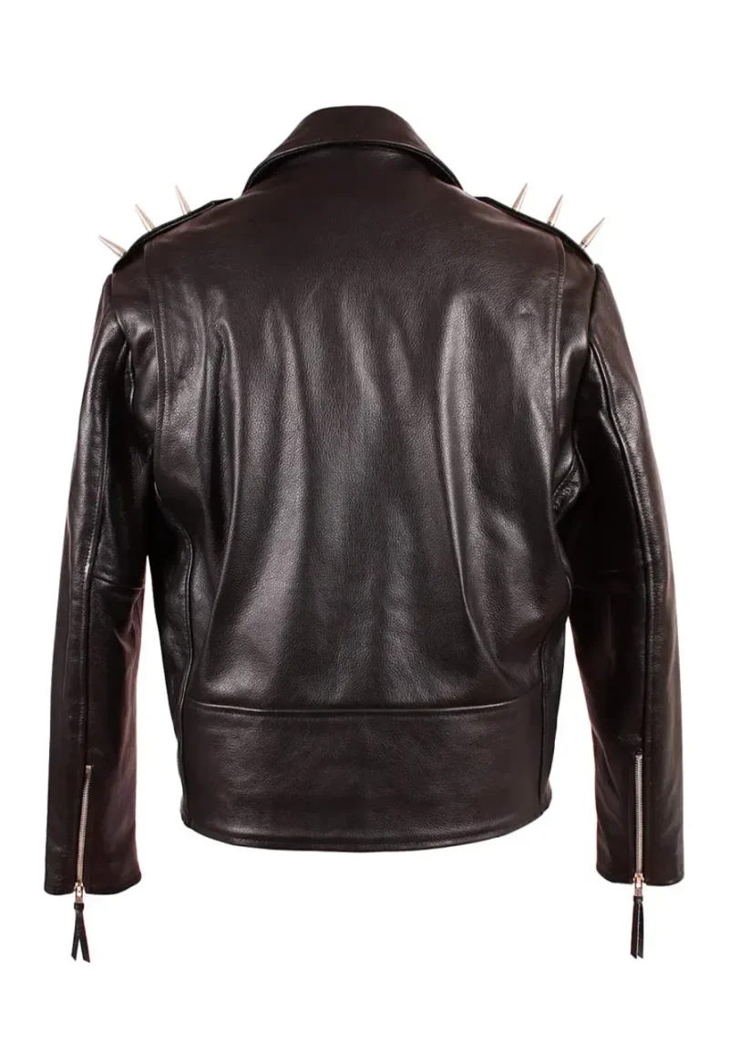black leather jacket