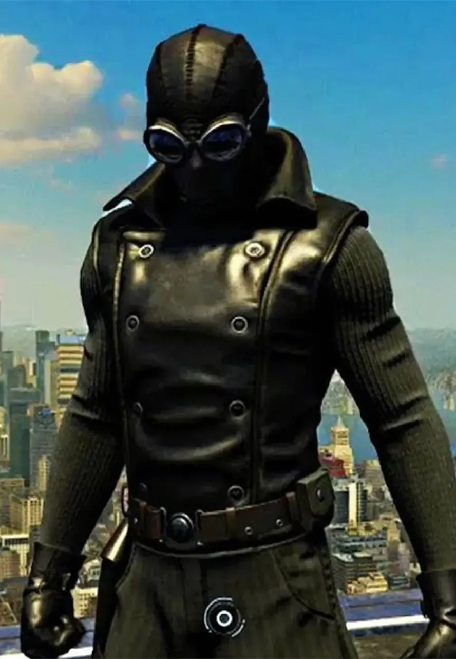 Spider-Man Noir Black Leather Vest black leather spider man noir vest
