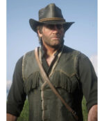 black leather vest with fringe