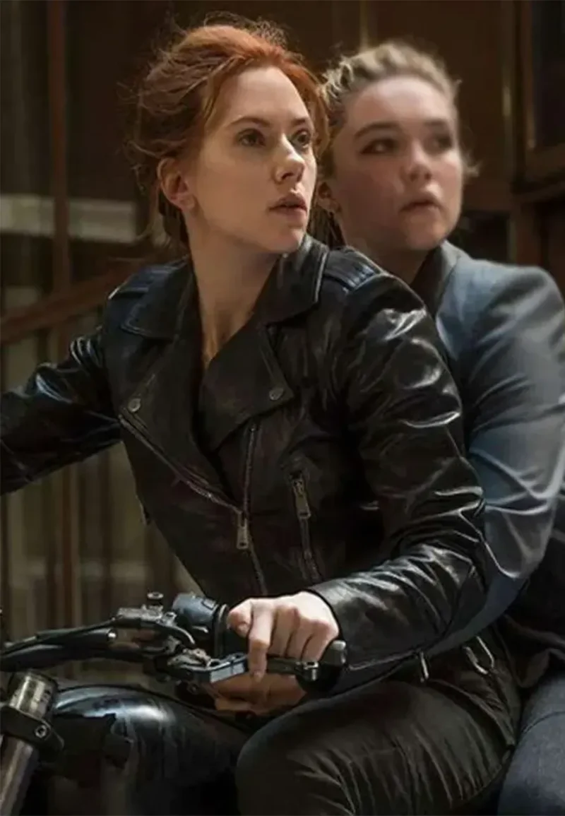 black natasha romanoff biker leather jacket